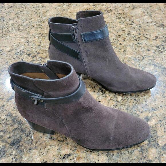 Coach Patricia Suede Bootie Womens Shoes 10B Dark Brown Zip Ankle Boots A00236 - Picture 7 of 12